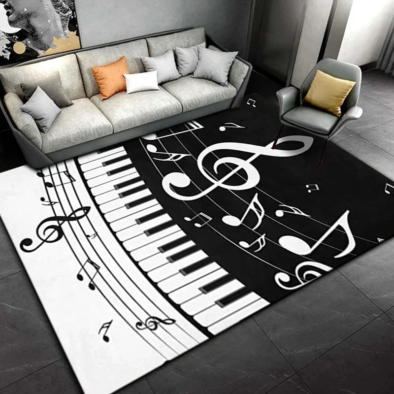 Classical Music Piano Keyboard Area Rug,Carpet Rug for Living Room Bedroom Sofa Doormat Decor Home Yoga Soft Non-slip Floor Mat