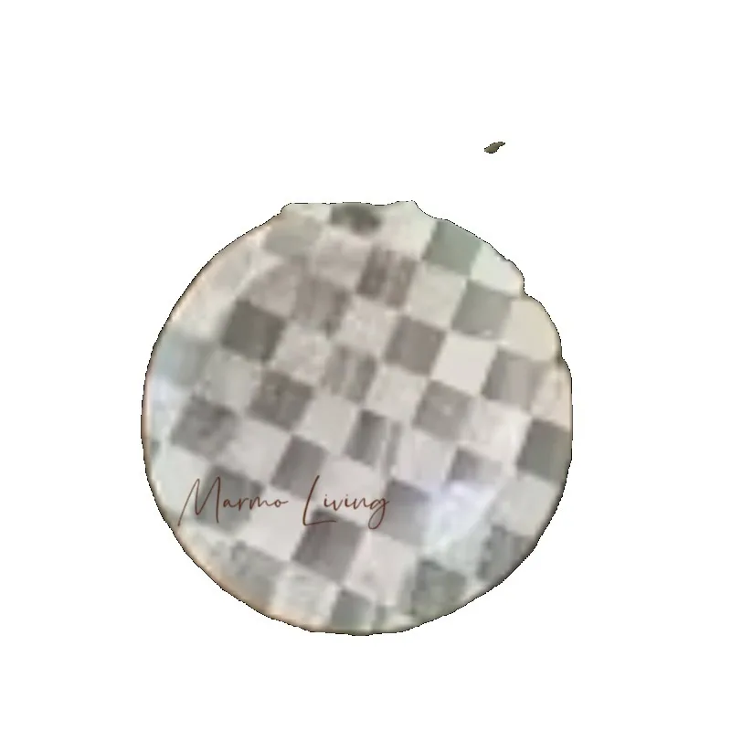 Silent style French marble jewelry tray Korean light luxury storage plate desktop decor