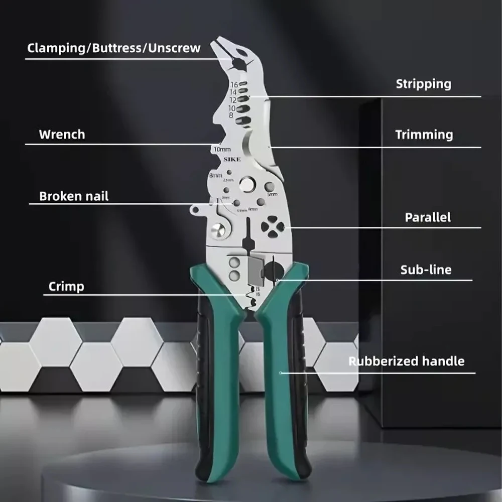 Multifunctional Electrician Pliers Cable Wire Stripper Cutter Crimping Tool