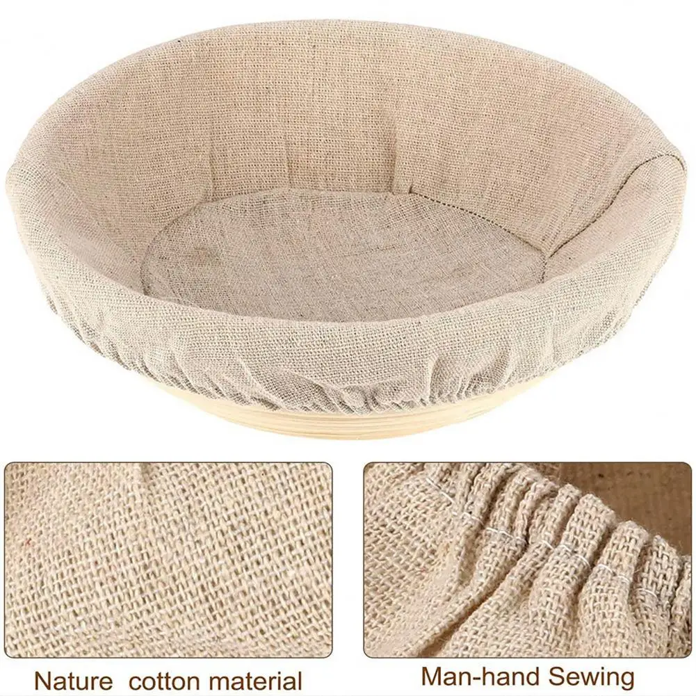 Round Rattan Bread Proofing Basket Cloth Liner Fermented Linen Cloth Cover Bread Dough Banneton Flax Cloth Cover Bag