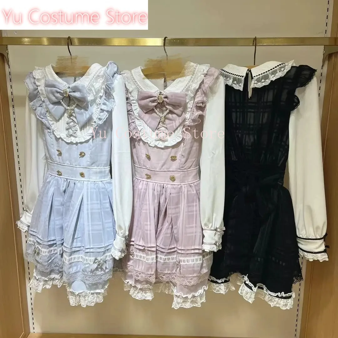 

Japanese Liz Autumn and Winter Doll Collar Big Bow Cute Dress Women's Long Sleeve Slim Short A-line Dresses Yu Costume