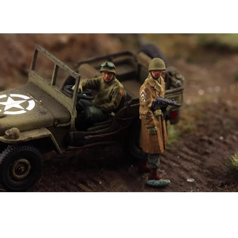 Novo modelo em escala 1:72, 2 peças, motorista de carro militar dos eua, piloto, soldado, figura de ação, brinquedo, cena diy, boneca, acessório de exibição