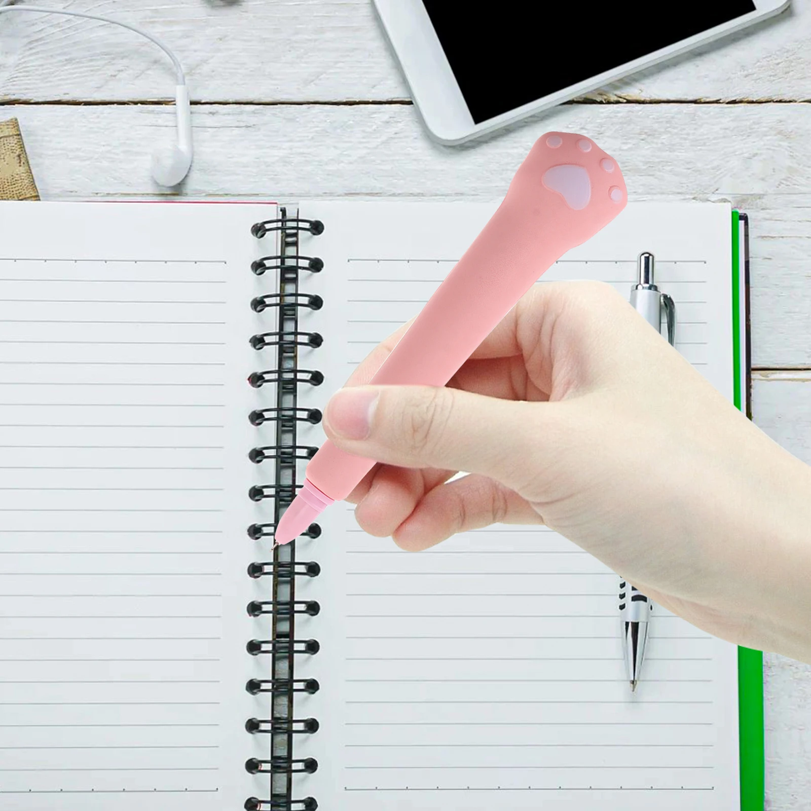 

4pcs Decompression Gel Pens Cat Paw Shape Soft Squeeze Relief For Students Writing School Office Stationery Stress