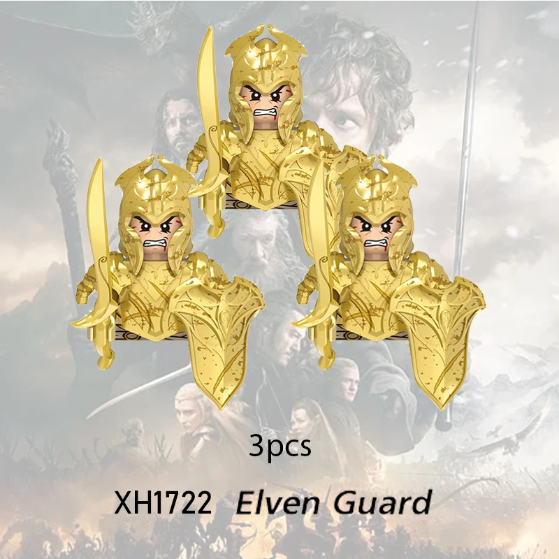 3pcs Mini Middle Ages Lord Rings Elves Orcs Army Dwarf Rohan knight figure Game Thrones building blocks kids toys gift building