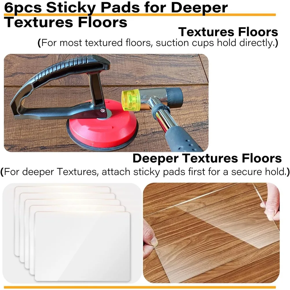 THIVN-Fixer Tool For Textured Floors Includes Hammer And Suction Cup-Grip Design-Fits Vinyl Plank, Laminate LVP SPC,And Hardwood