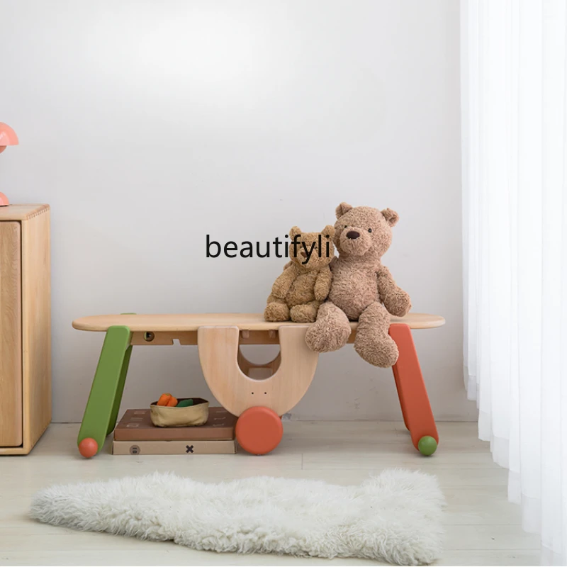 Modern Minimalist Seesaw Bench Balance Seesaw Indoor Double Solid Wood Bench Shoe Changing Stool