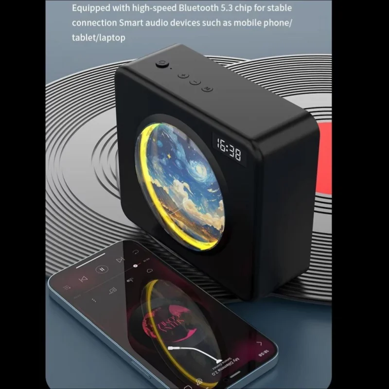 المهنية البسيطة Caixa De Som سمّاعات بلوتوث عمود الصوت المحمولة ساعة ذكية RGB ضوء اللاسلكية HIFI مركز الموسيقى المتكلم