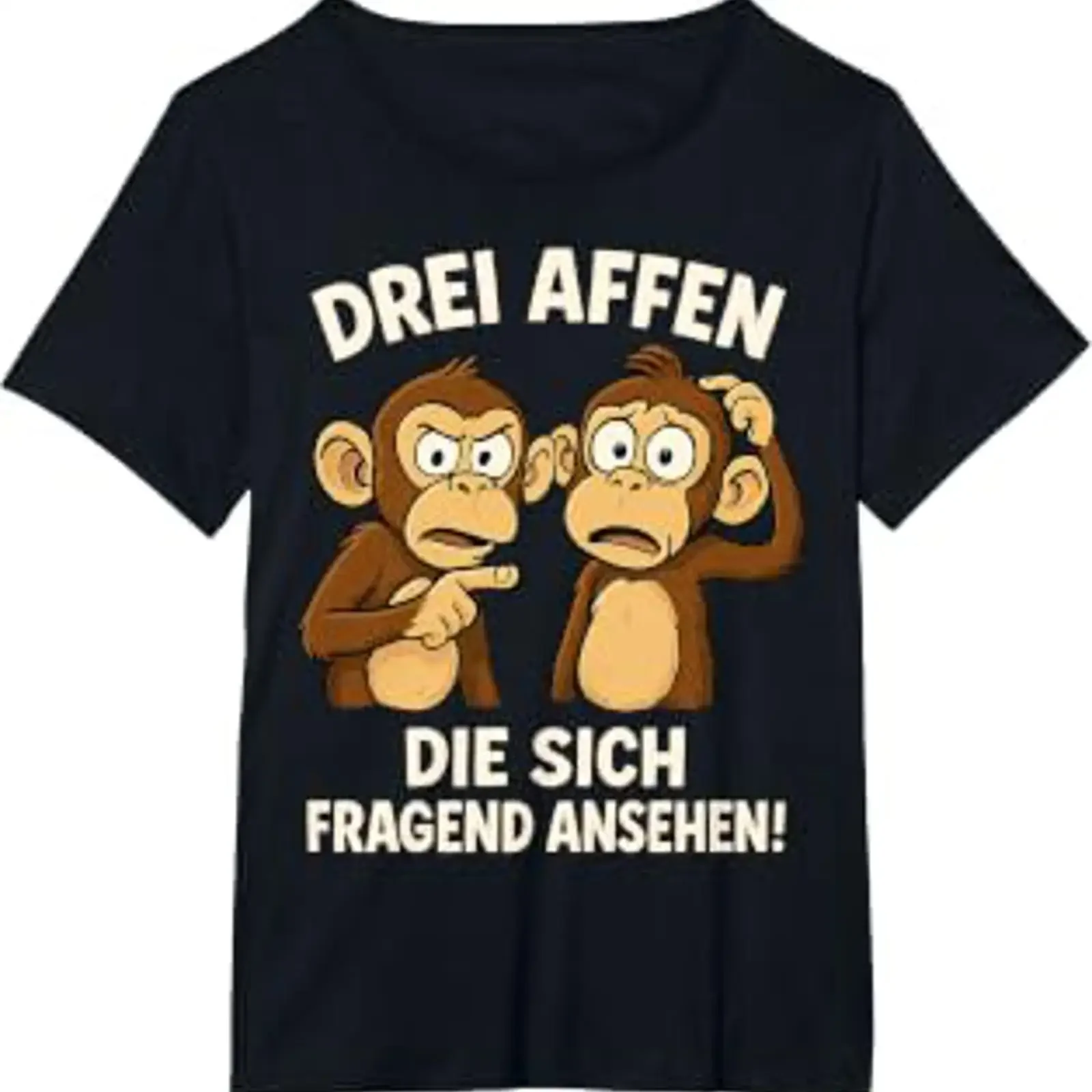 Three Monkeys that look at themselves asking sarcasm ironic T shirt vintage Washed designer clothes Breathable graphic fashion