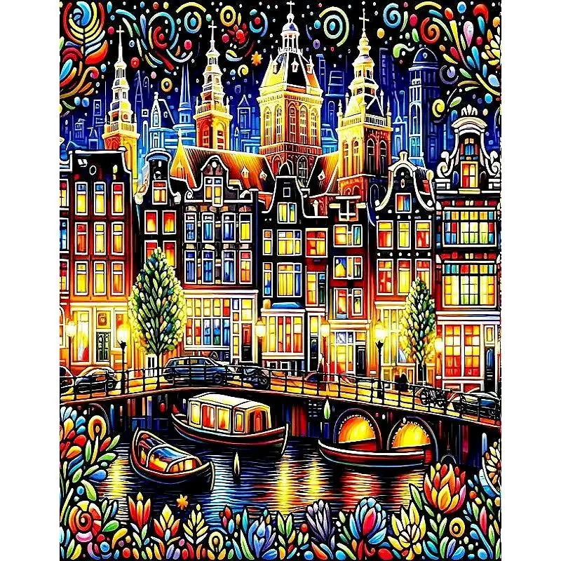 

GATYZTORY Painting By Number House Scenery Pictures By Number Drawing On Canvas HandPainted Art Adults Crafts DIY Kit