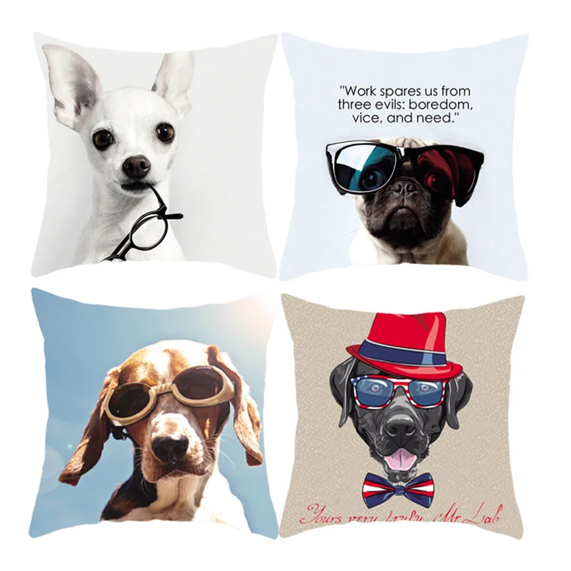 

Cute Dog Pillowcase Cartoon Animal Pillow Case for Girls Room Interior for Home Decor Square Cushion Cover Room Aesthetics 45x45