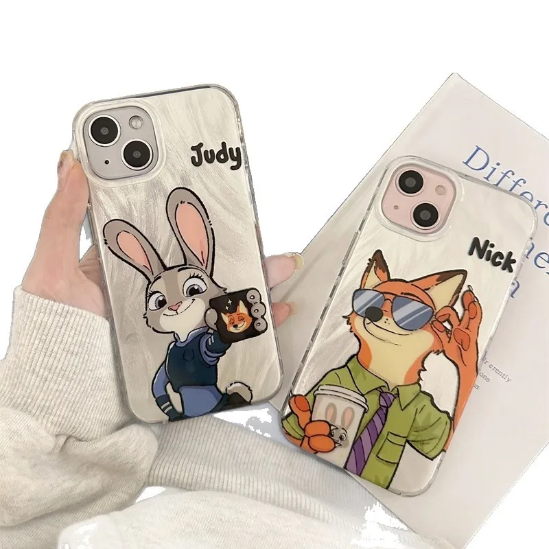 Para Zootopia funda de teléfono Nick Judy funda de teléfono para iPhone 17,17Pro Max, 17Pro cubierta transparente regalo de Navidad