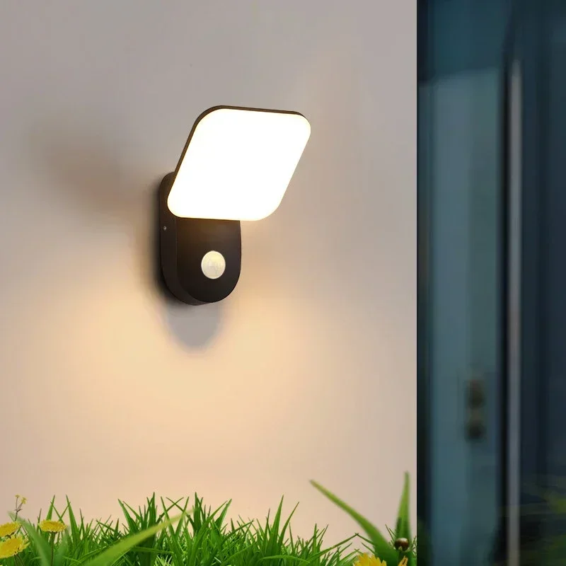 Wall Lamp Outdoor Garden Waterproof Illuminate Porch Light Home Courtyard Rotatable Lamps for Room Decor Sensor LED Lights