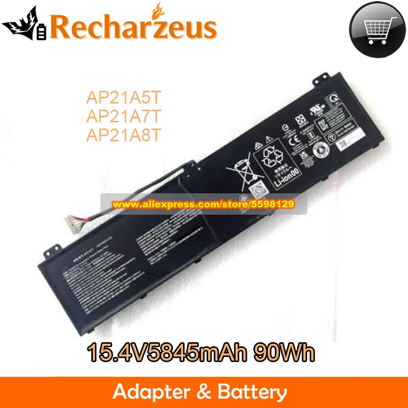 

Genuine 15.4V 90Wh AP21A7T Battery AP21A5T AP21A8T for Acer Nitro 5 AN517-55 Predator Helios 18 PH18-71 300 PH315-55 PH317-56