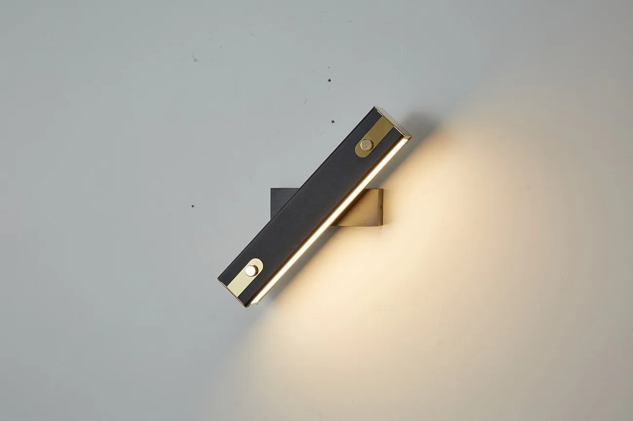 

Modern Simple Black White Metal Aluminium LED Free Shipping Square Bedroom Bedside Apartment Hotel Living Room Wall Lamp