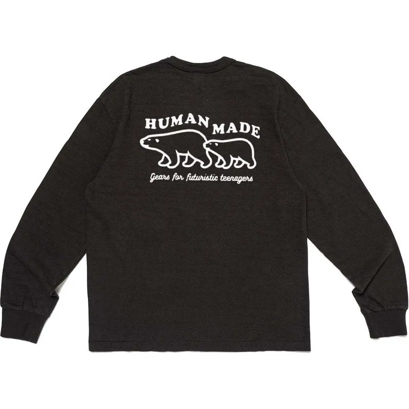 2026 New Human Made Polar Bear Graphic L/S Tee Relaxed Fit Unisex Streetwear