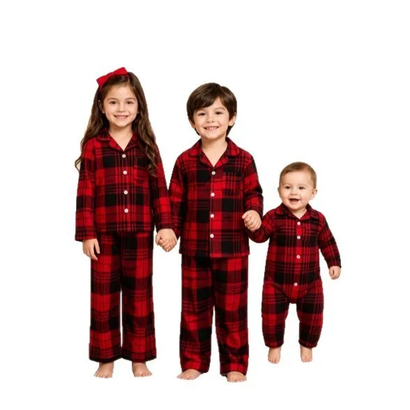 Long Sleeve Turn Down Collar Pants Full Length Luxury Style with Home Sleepwear Family Matching Pajamas for Women and Men