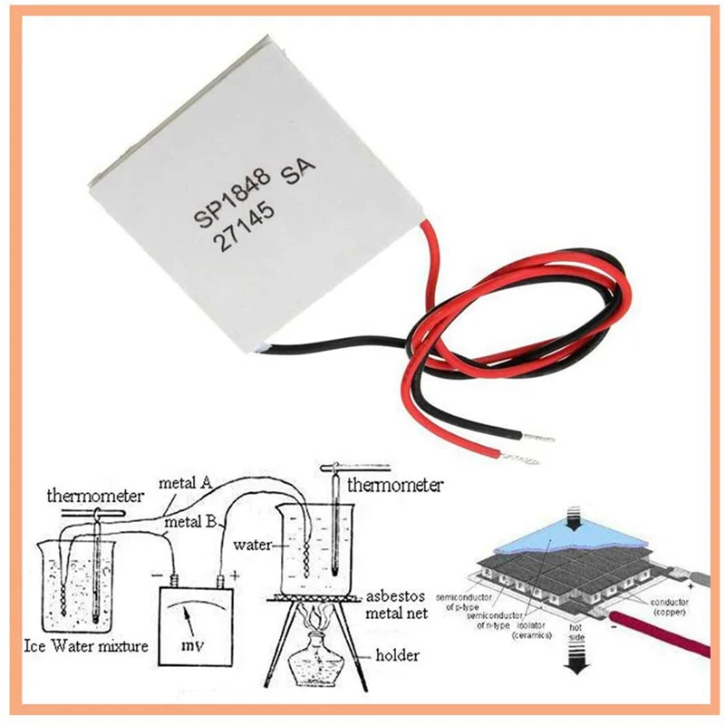 10Pcs 40X40mm Thermoelectric Power Generator SP1848-27145 Peltier TEG Module-A74Z