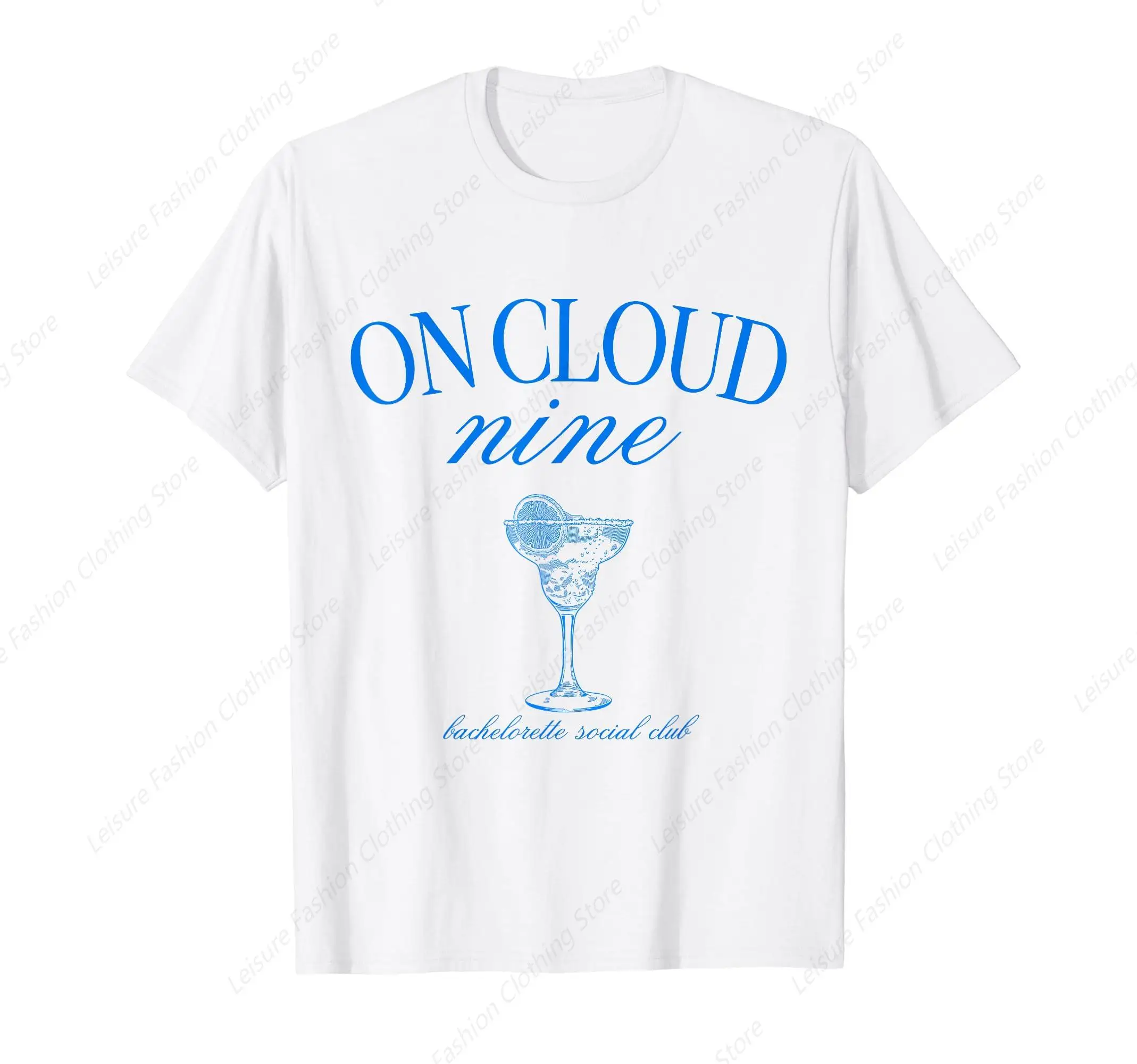 On Cloud Nine Bachelorette Party Matching T-Shirt Round Neck Short Sleeves Cotton Tee Shirt Tops