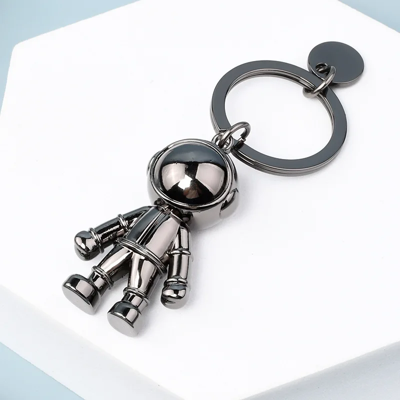 Small Size Astronaut Spaceman Key Chain Creative Car Men's Metal Key Pendant Personalized Car Logo Key Chain Gift