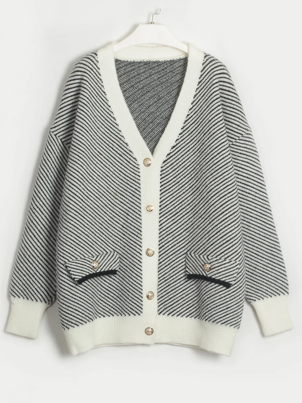 Wixra 2023 Cardigan Women Striped Loose All-match Patchwork Style Ins New Arrival Simple Popular Trendy Sweater