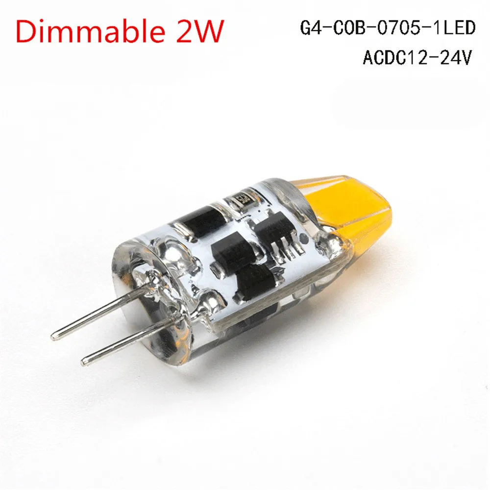 4pcs/lot Dimmable COB Bulb AC/DC12-24V G4 LED Bulb 2W 3w  G4 Bulb Replace Traditional of Halogen Bulb for Chandelier