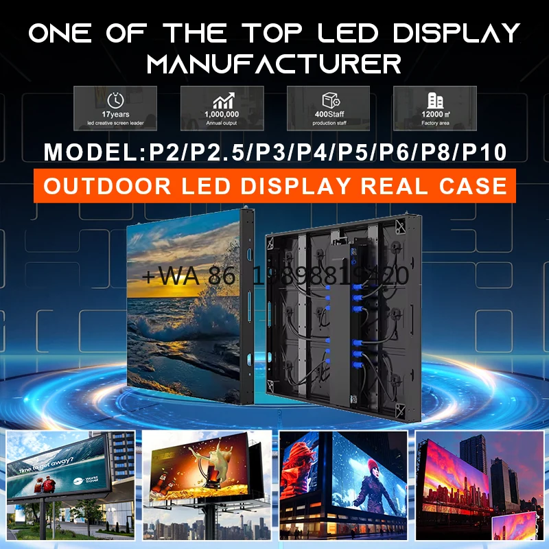 

1080p Video Wall Stage Event Stadium Concert Billboard Advertising Screen Rental Fixed Outdoor Display Panel LED Waterproof