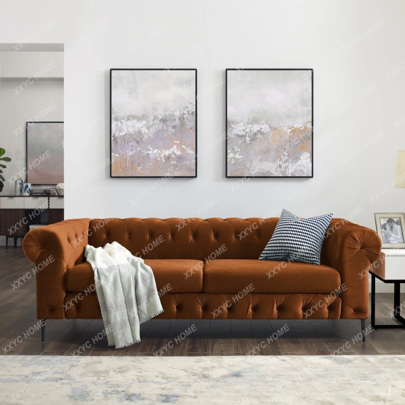 

Современный минималистичный диван из вельветовой ткани ML Light Luxury с пуговицами, для гостиной, класса люкс, для дома в стиле интернет-селебрити.