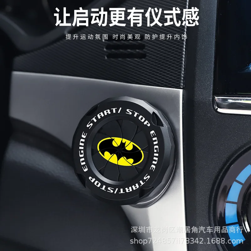 Batman Series Decor Sticker Cartoon Action Figures Car Interior Switch Motorcycle Keyhole Protection Cover Ornament Accessorie