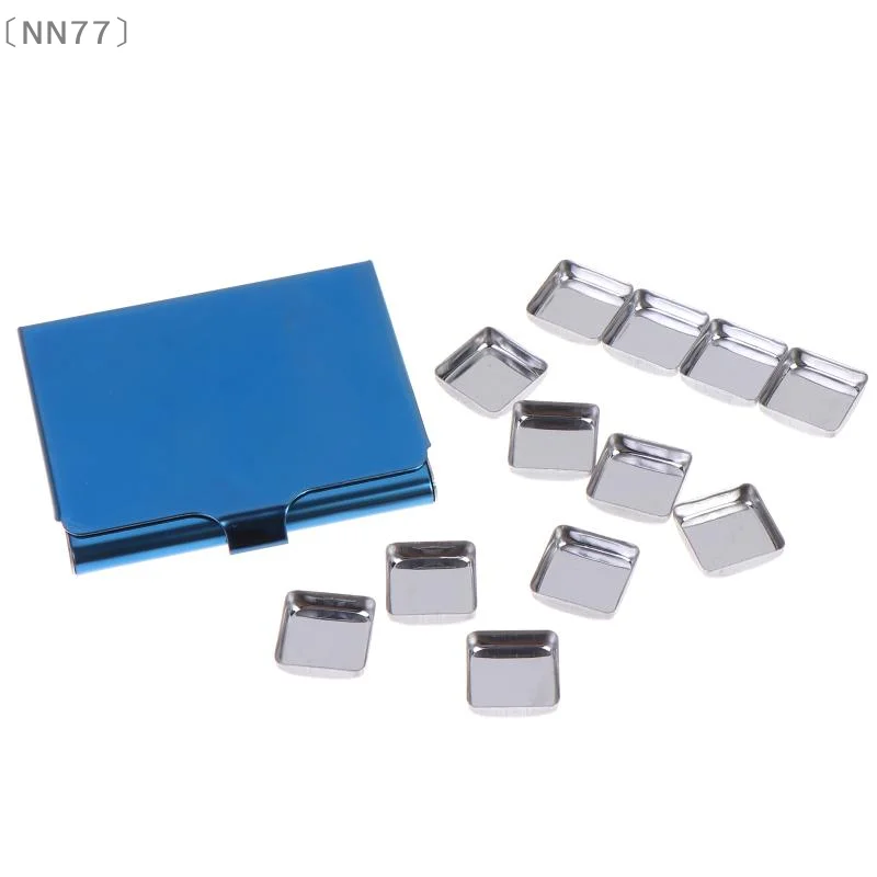 〔NN77〕Small Magnetic Portable Watercolor Box 12 Grid 0.5ml Stainless Steel Pigment Tray Pallete Student Travel Art Supply〔W7〕