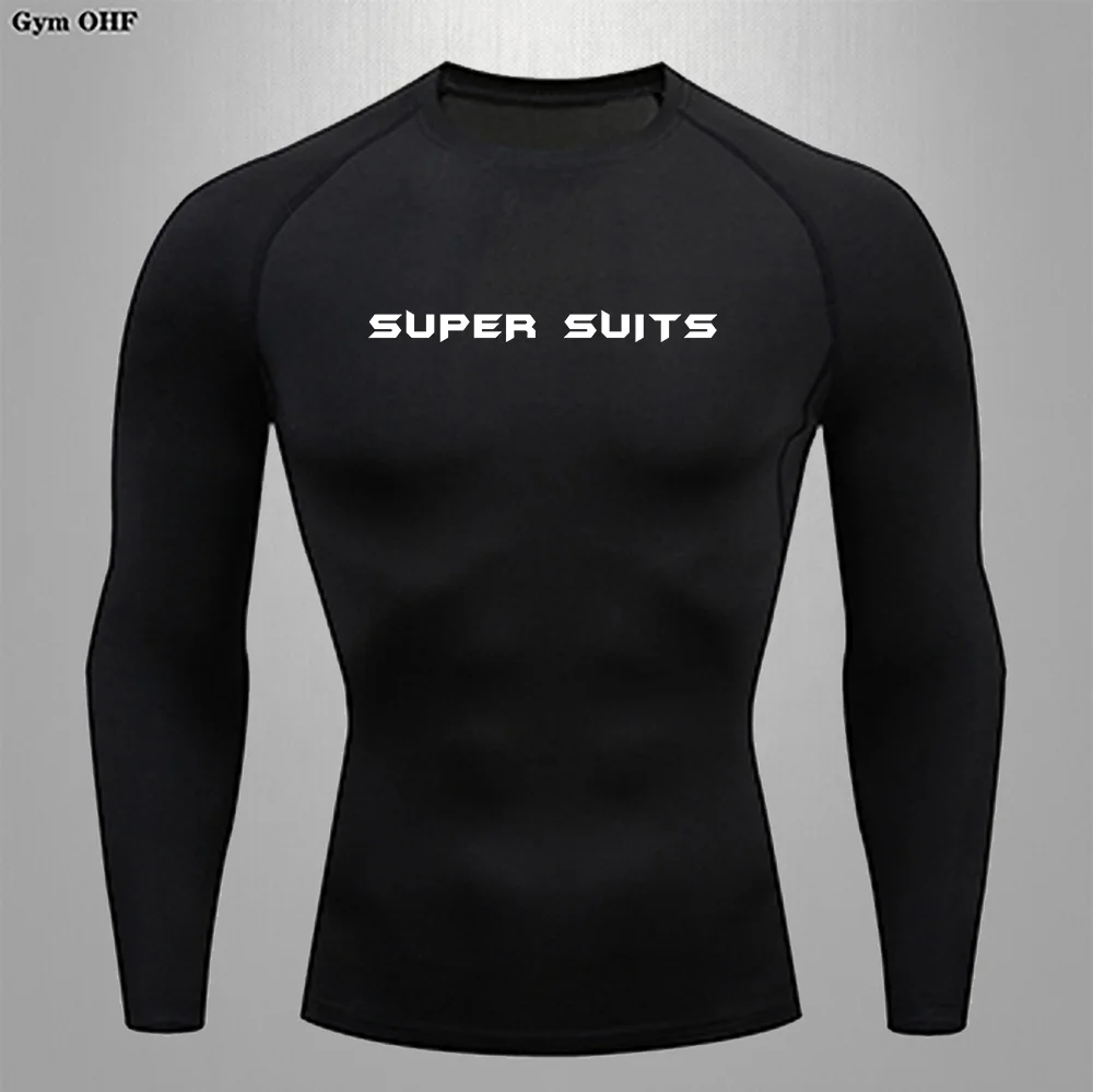 Men Running Compression T shirt Long sleeves Sport Tees Gym Fitness Jogging Breathable Quick Drying  Athletic Tops Man T shirts