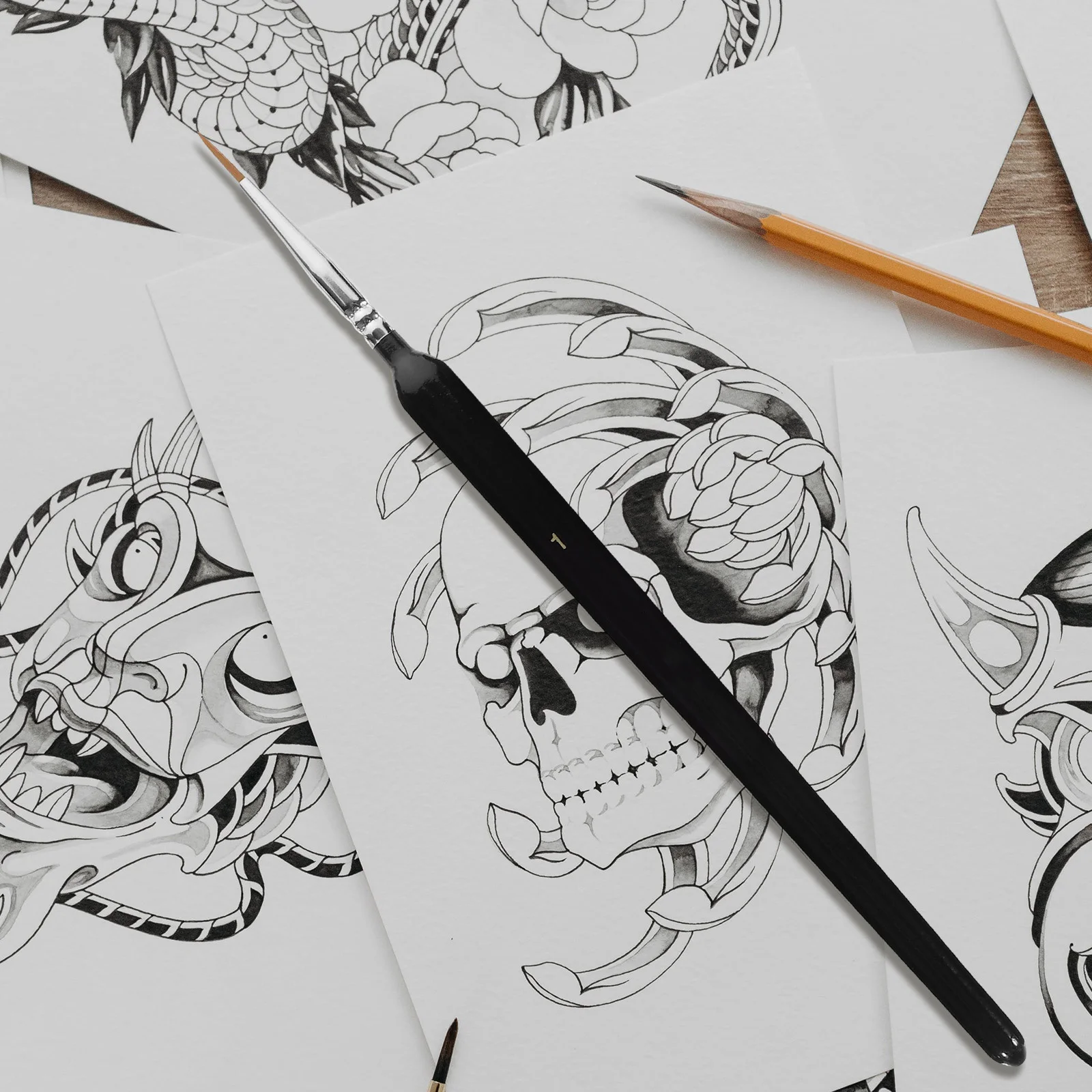 

6pcs Calligraphy Brushes Set Chinese Style Painting Bristle Soft Flexible Ink Brush For Line Drawing Writing Art Craft