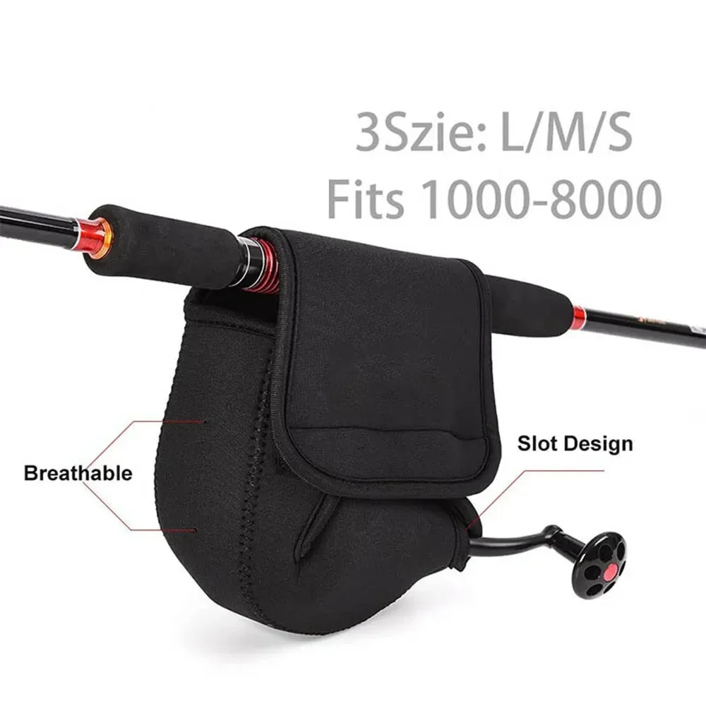 S/M/L Spinning Fishing Reel Cover Neoprene Wheel Protective Case Waterproof Reel Bag Storage Water Drop Wheel Package Outdoor