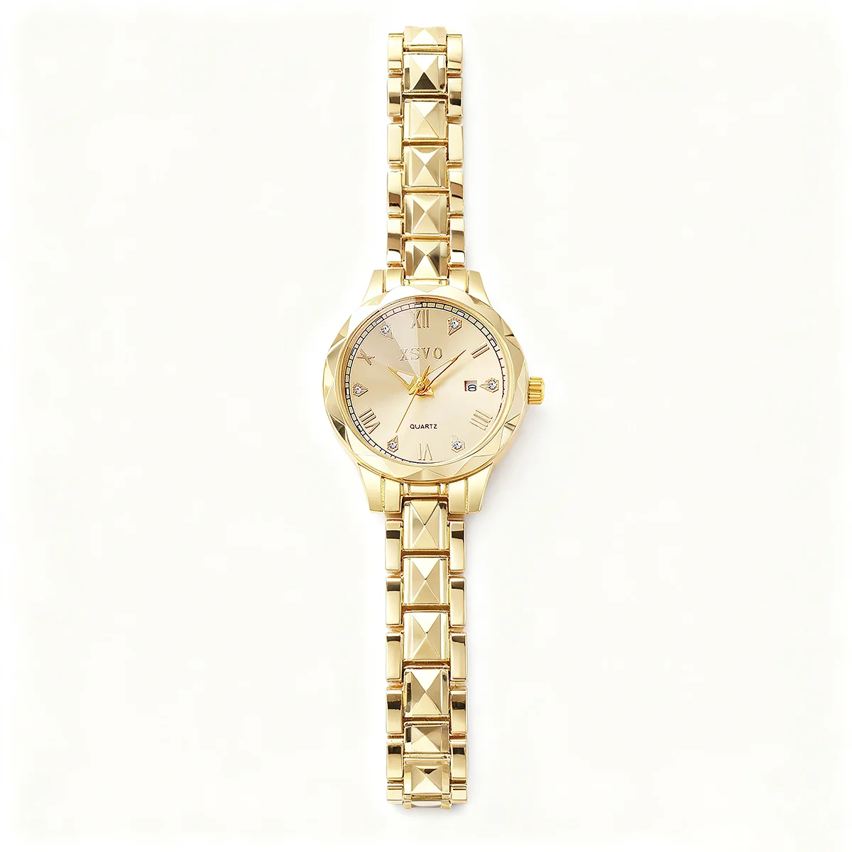 ساعة كوارتز نسائية عصرية وخفيفة الوزن مصنوعة من خليط معدني، مناسبة للارتداء اليومي وهدايا عيد الميلاد وعيد الشكر