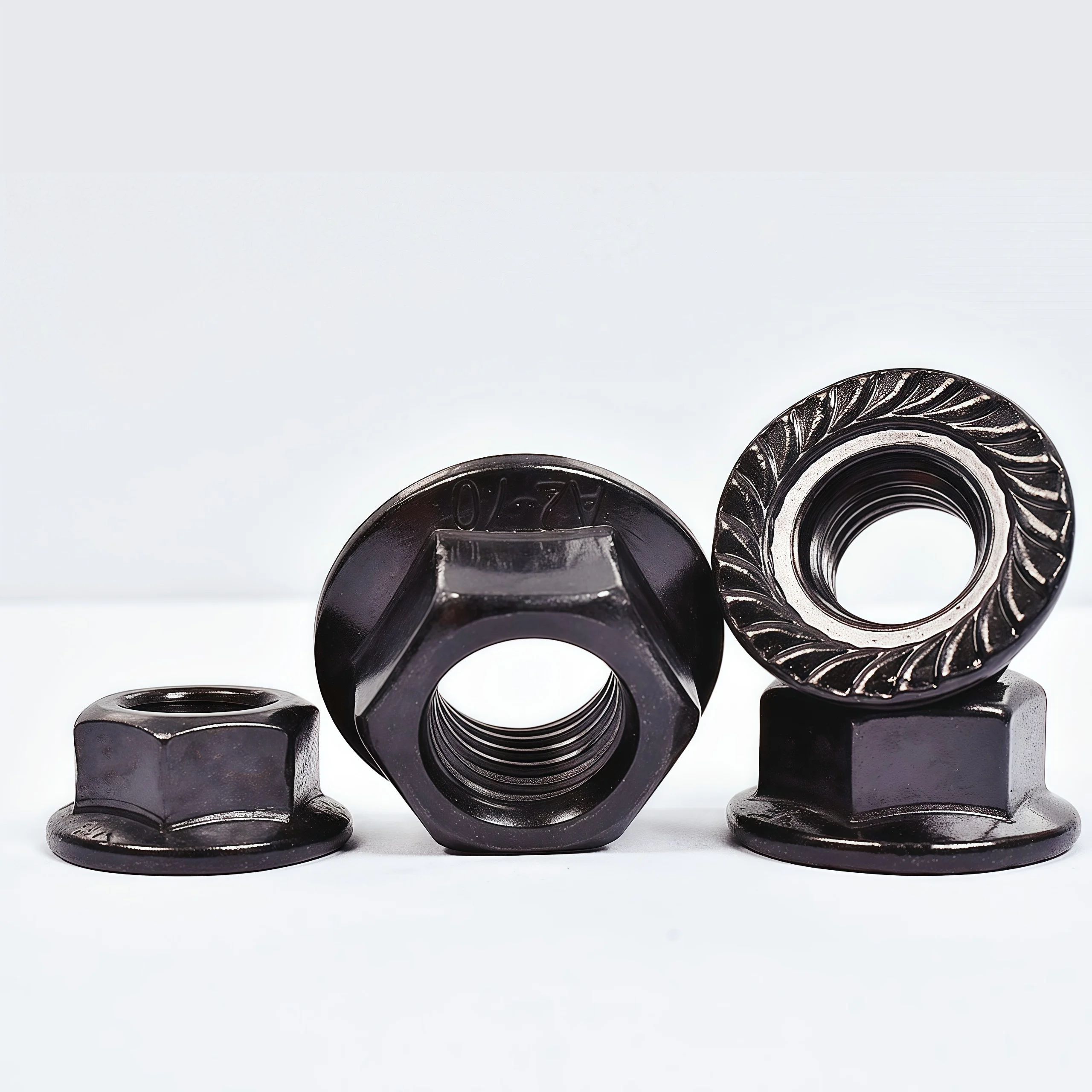 5-50 Stück 304 Edelstahl Schwarze Flanschmutter Gezahnte Flansch-Sicherungsmutter M4 M5 M6 M8 M10 Gezahnte Sicherungsmutter Spinlock Sechskantmutter