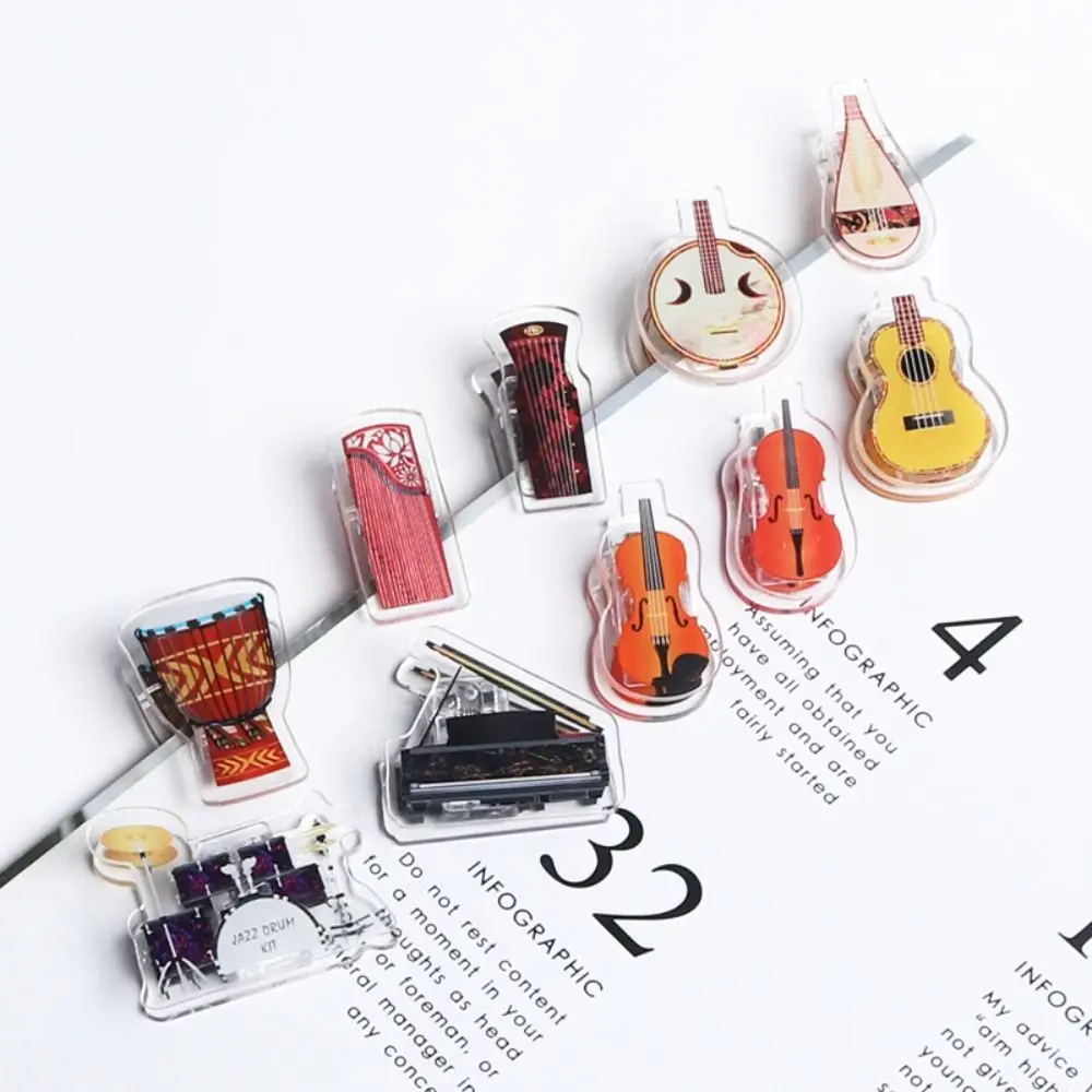 Paper Letter Clip Piano Music Book Paper Sheet Plastic Musical Note Spring Holder Folder for Piano Guitar Violin