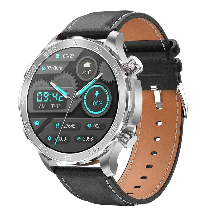 

2024 New Men's Smartwatch - 1.53" AMOLED HD Screen. Bluetooth Call. Heart Rate Monitor. Compass. NFC. Waterproof. GPS for Sports