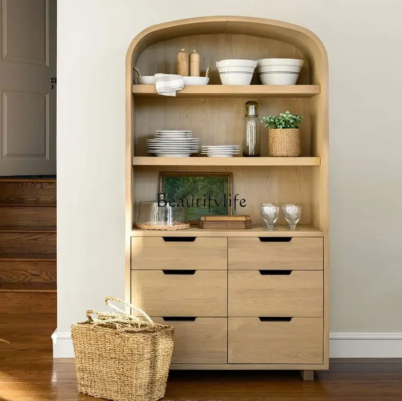 

56French retro side cabinet Nordic simple arched display cabinet can be customized