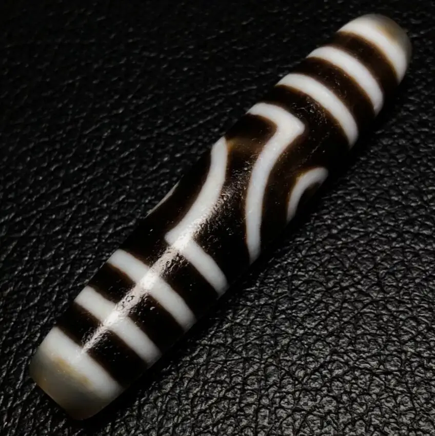 Himalayan Ancient Tibetan DZI Beads Old Agate Double Stripe 2 Eye Amulet Pendant