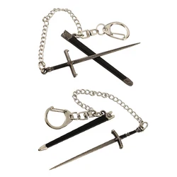 Direwolf Sword Keychains Ice Sword Keyrings Valyrian Steel Winter Is Coming Weapon Model Backpack Pendants Anime Props Gifts
