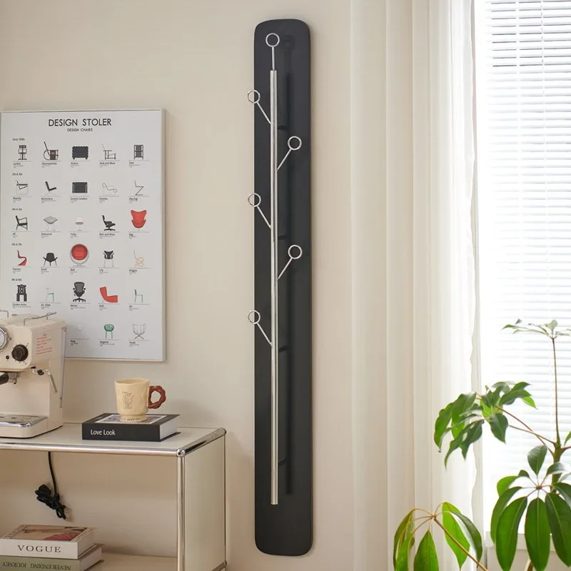 Rack de roupas de aço inoxidável sem perfuração, suspensão de parede para casa, rack de saco para sala de estar, quarto simples, casaco ra