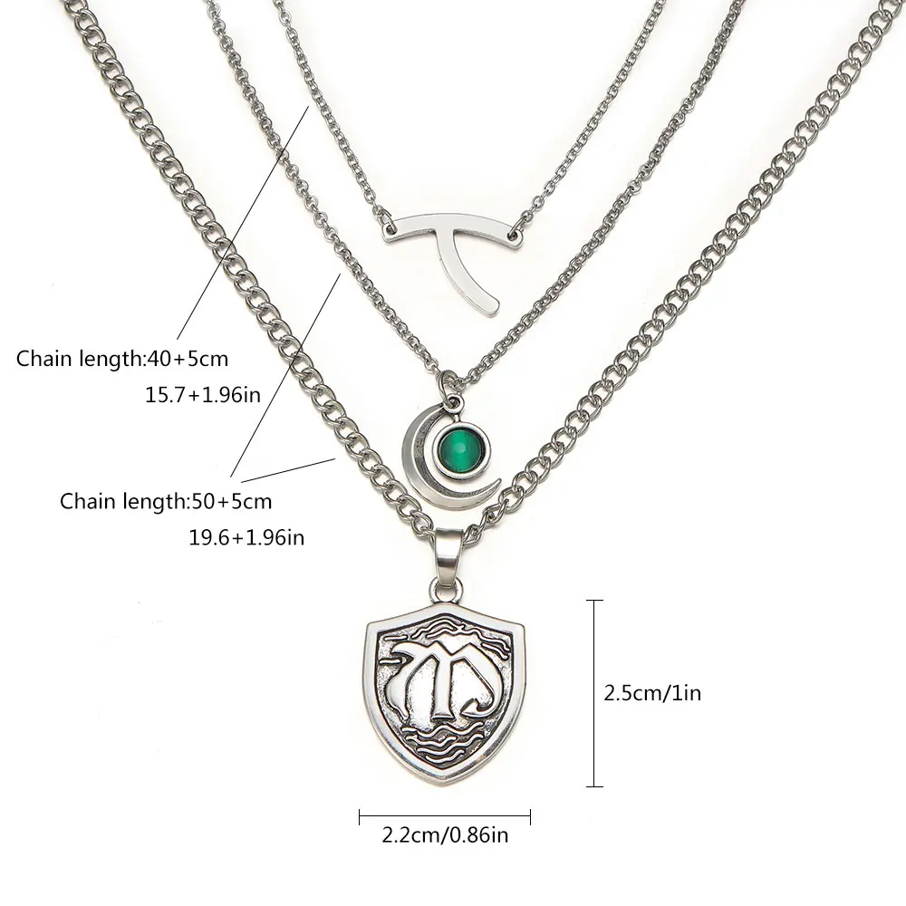 Hope Mikaelson Layered Legacies Necklaces Wishbone Crest Pendant Clavicle Chain Girl Cospaly Jewelry GIft 3 Necklace Set