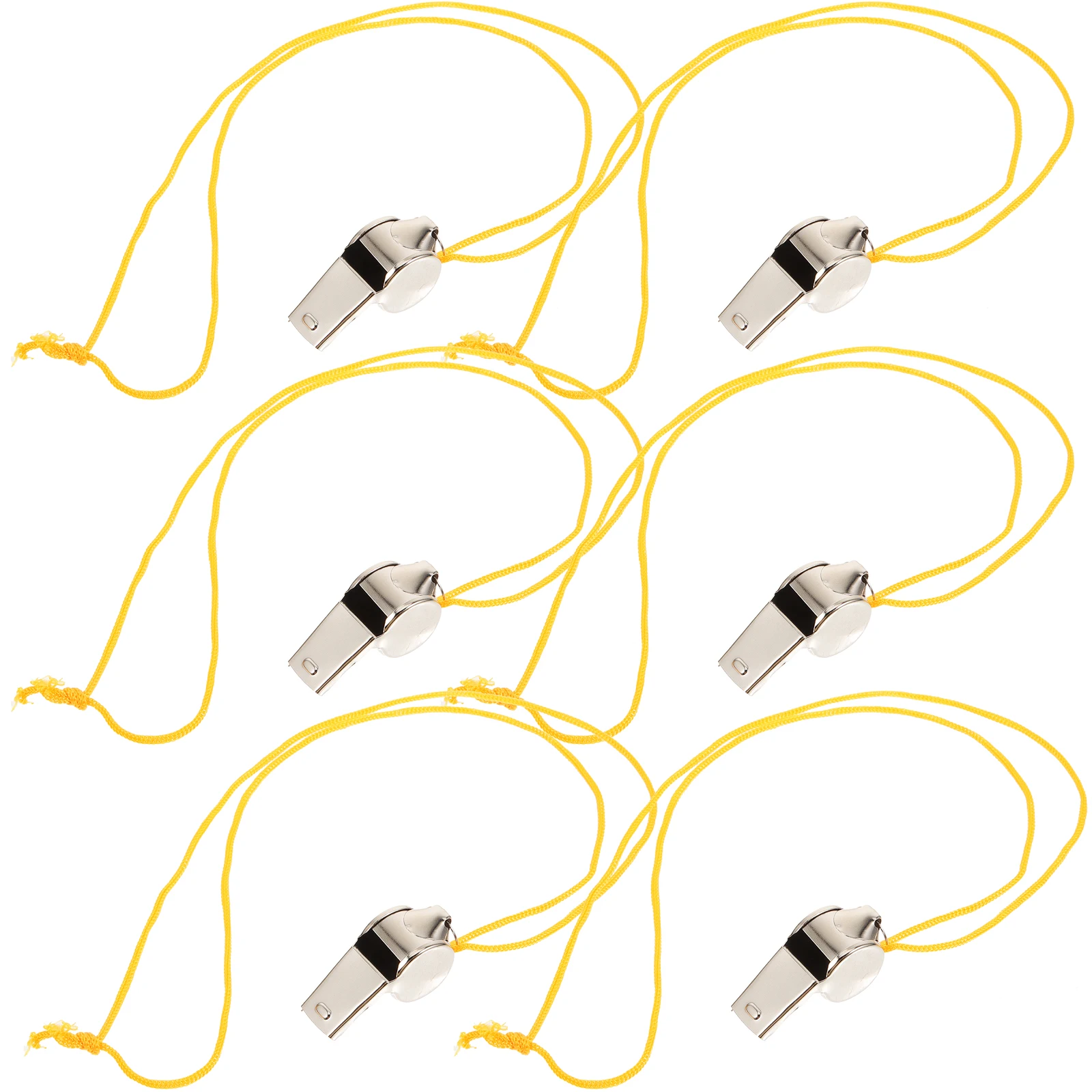

6pcs Sports Stainless Steel Metal Whistle for Referee PE Survival Emergency Safety Teacher