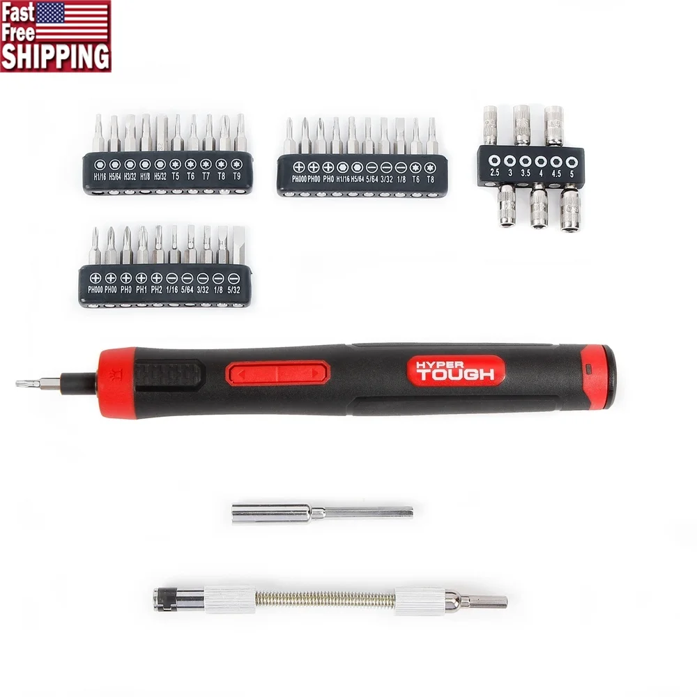 

Набор перезаряжаемых прецизионных отверток, 45 предметов со светодиодной подсветкой, литий-ионный аккумулятор, магнитный держатель бит, зарядный шнур USB-C