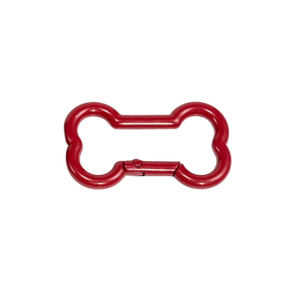 Painted Colored Spring Buckle Bone Shaped Metal Keychain Hook