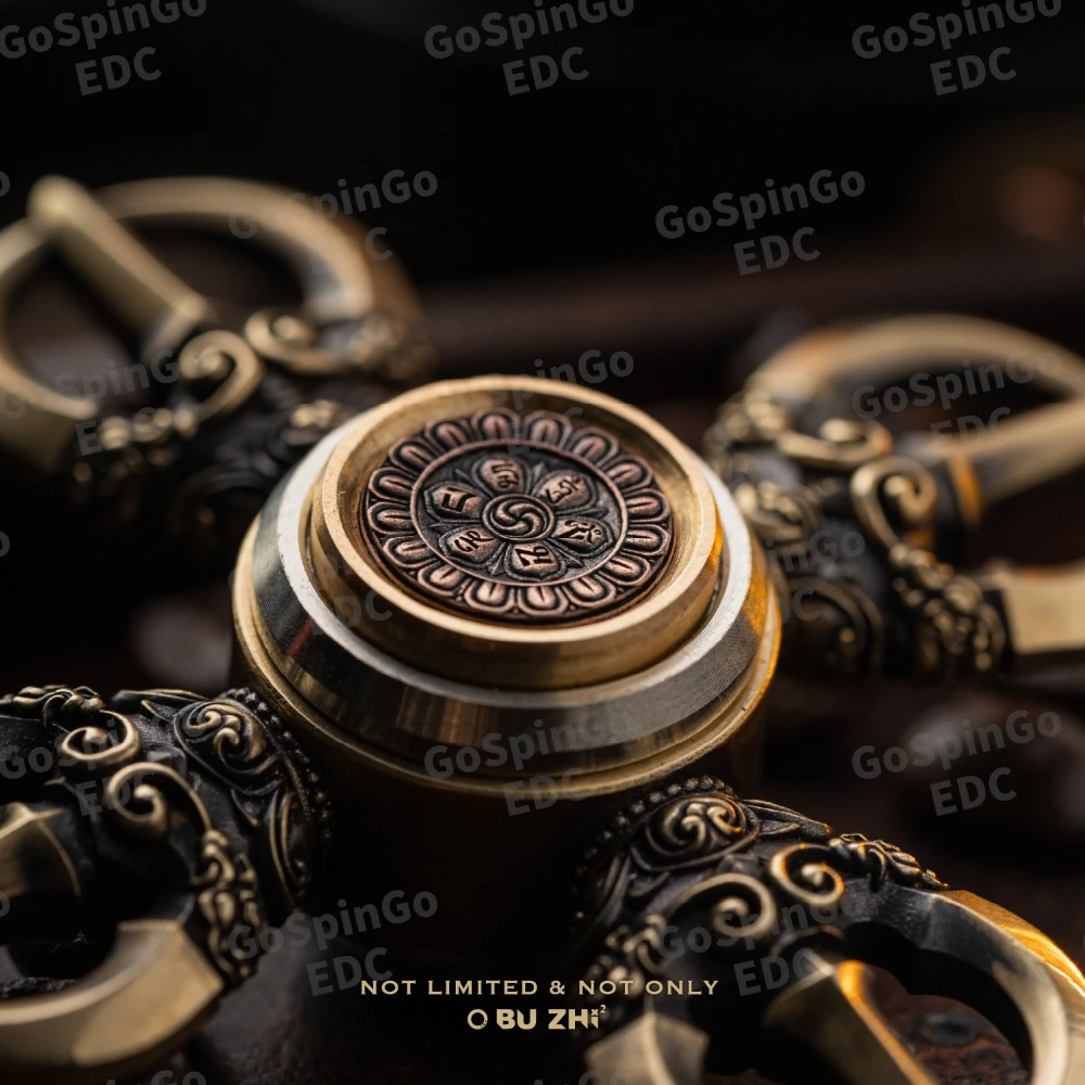 BUZHI EDC フィジェットスピナー 真鍮 銅 カップロニッケル マルチブレード フィジェットスピナー 不安解消グッズ オフィスデスクアクセサリー