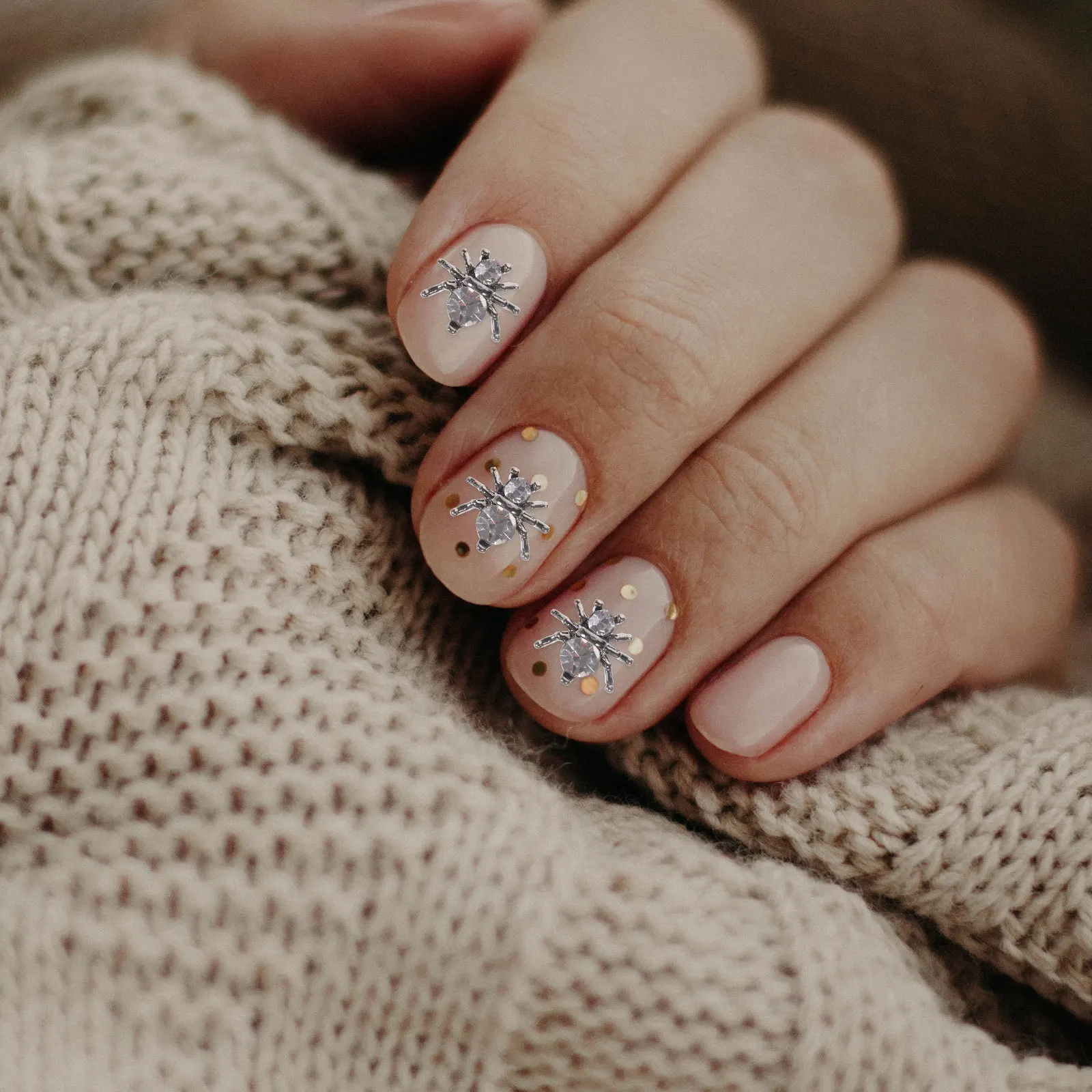 

100 pcs Art Charms Spider Shape Decor For Manicure Diy Ornament Women Crystal Women Nail Charms Nail Accessories