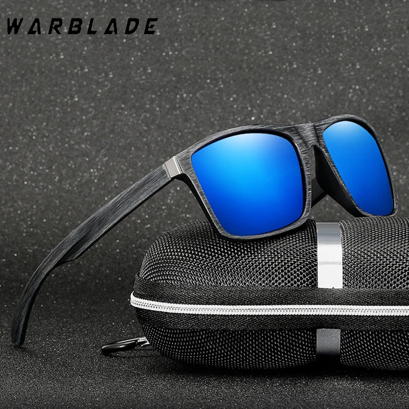

WarBLade Retro Square Polarized Sunglasses Men Fashion Driving Fishing Sport Goggles UV400 Sun Glasses For Women Imitation Wood
