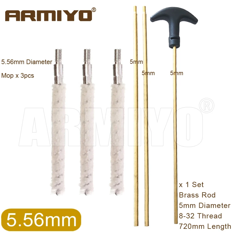 Armiyo Rohrreinigungsbürsten-Set für 4,5mm ~ 18,5mm Durchmesser Rohre, Messing Drehbare Stange, Jagdzubehör – Detail 4