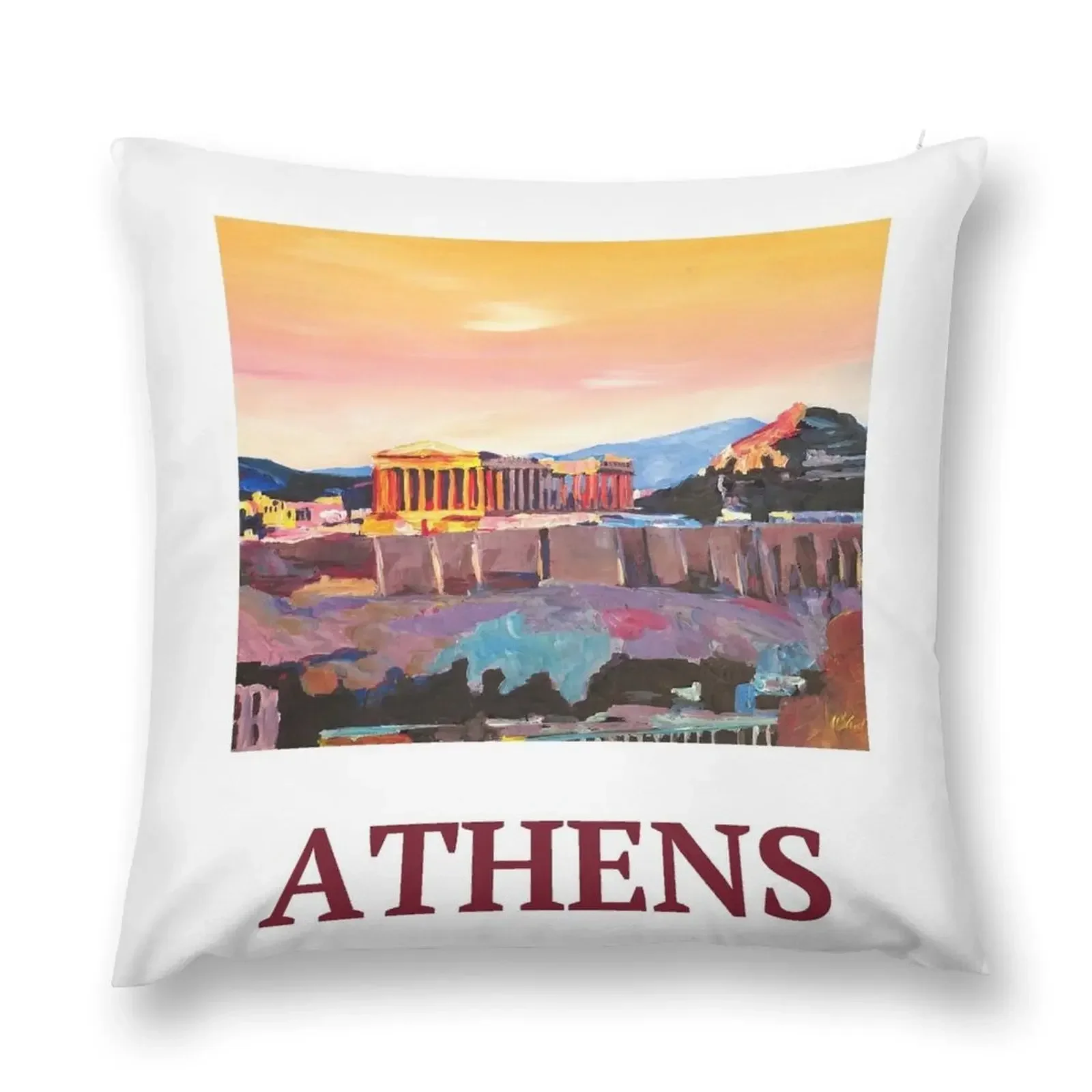 Athens Greece Acropolis at sunset Throw Pillow Decorative Cushions For Living Room Luxury Pillow Case Cushions Cover pillow