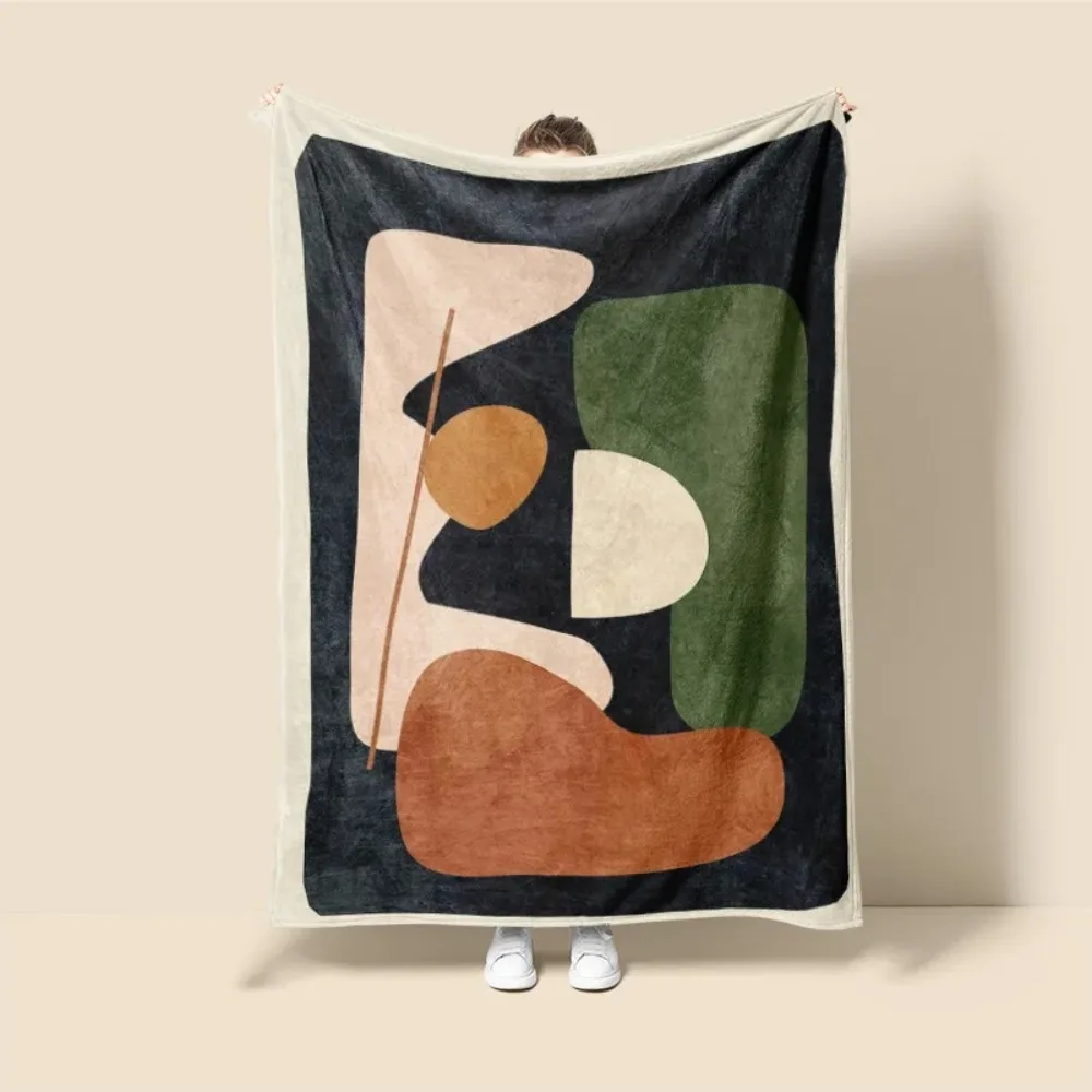 Scandinavian ins style Morandi blanket abstract geometric design anti-static dust Netroots with the same sofa cover blanket